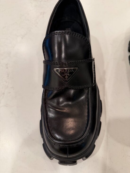 Monolith brushed leather loafers main image 4
